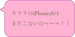 
　キララのiPhone5Sは
　まだこないの〜〜〜！！